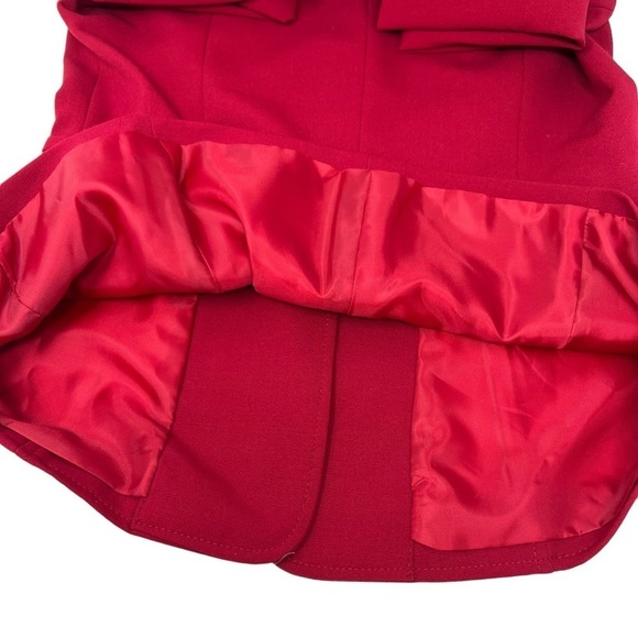 Tahari ASL Red Business Suit Jacket Blazer Size 4 Horse Bit Buckles Gold Buttons - Picture 12 of 13